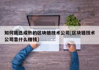 如何挑选成熟的区块链技术公司[区块链技术公司靠什么赚钱]